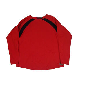 Boombah Men's Textured‎ Knit Pullover Long Sleeve Size 2XL Red Black